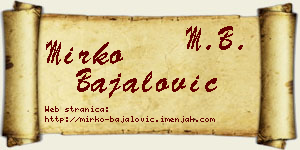 Mirko Bajalović vizit kartica
